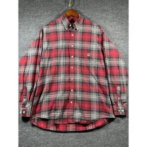 Cinch Button Down Shirt Men's Large Red Plaid Long Sleeve Cotton Western/Cowboy